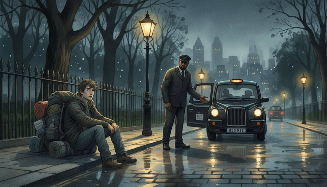 Pierwszy dzień w Londynie. Zamknięta szkoła, brak adresu, nocna ulica i obcy ludzie, którzy postanowili pomóc. Historia o zaufaniu, ryzyku i wierze w dobro.